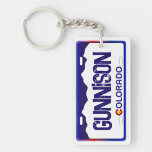 Gunnison Colorado blauer Nummernschild Schlüsselan Schlüsselanhänger