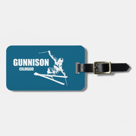 Gunnison Colorado Skifahrer Gepäckanhänger (Vorderseite horizontal)