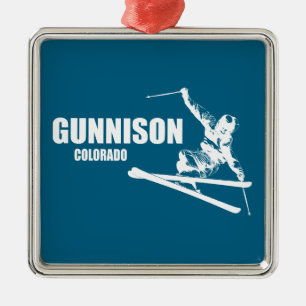 Gunnison Colorado Skifahrer Ornament Aus Metall