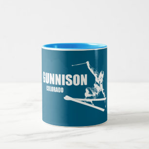 Gunnison Colorado Skifahrer Zweifarbige Tasse