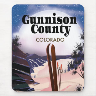 Gunnison Landkreis Ski Reisetposter. Mousepad