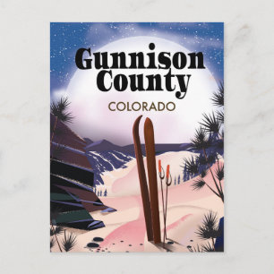 Gunnison Landkreis Ski Reisetposter. Postkarte