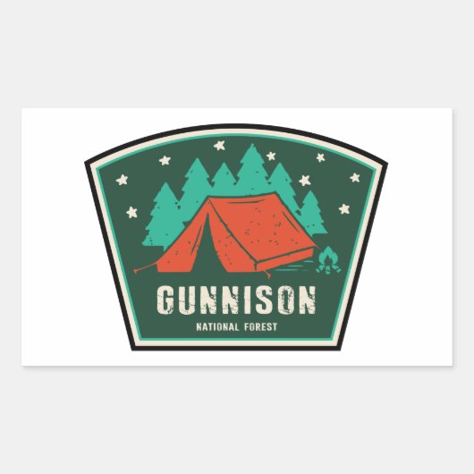 Gunnison National Forest Camping Rechteckiger Aufkleber (Vorderseite)