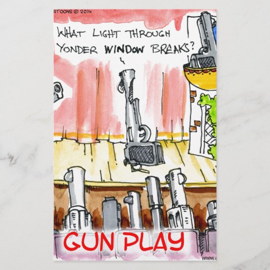 GunPlay Funny Cartoon Briefpapier (Vorderseite)