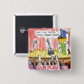 GunPlay Funny Cartoon Button (Vorne & Hinten)