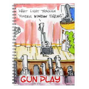 GunPlay Funny Cartoon Notizblock