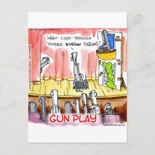 GunPlay Funny Cartoon Postkarte (Vorderseite)