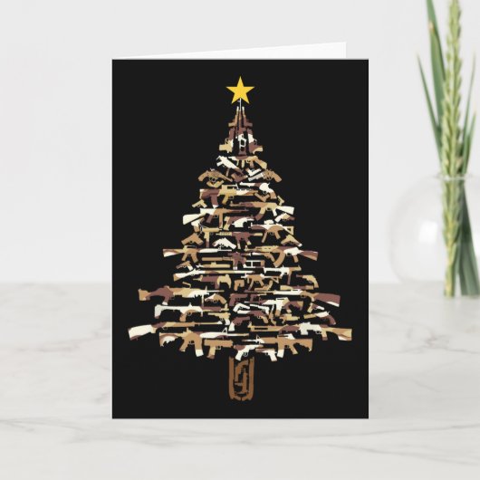 Guns Christmas Tree - Camo Print Xmas Gift For Gun Karte (Vorderseite)