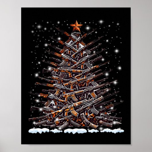 Guns Christmas Tree Funny Men Xmas For Gun Lover  Poster (Vorne)