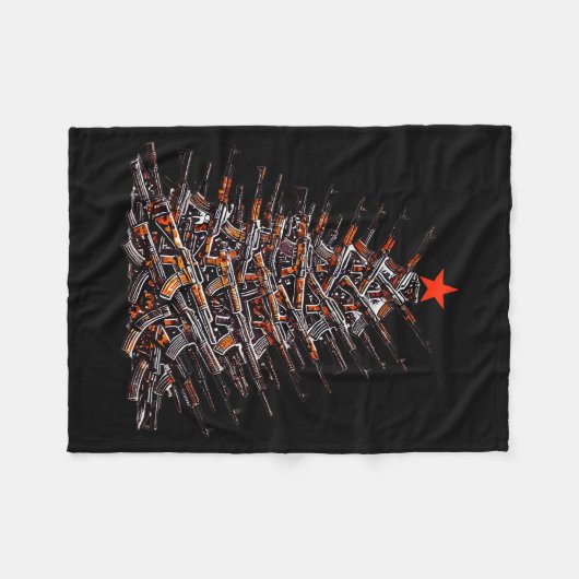 Guns Christmas Tree Funny Xmas 2025 For Gun Lover Fleecedecke (Vorderseite (Horizontal))