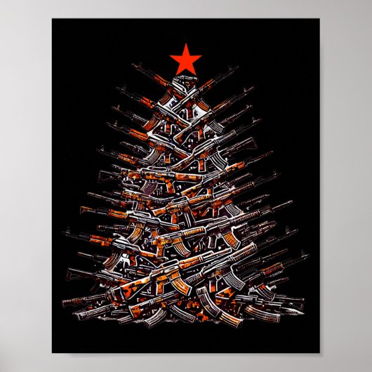 Guns Christmas Tree Funny Xmas 2025 For Gun Lover Poster (Vorne)