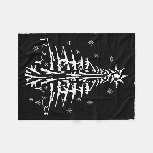Guns Christmas Tree Xmas For Men Military Fleecedecke (Vorderseite (Horizontal))