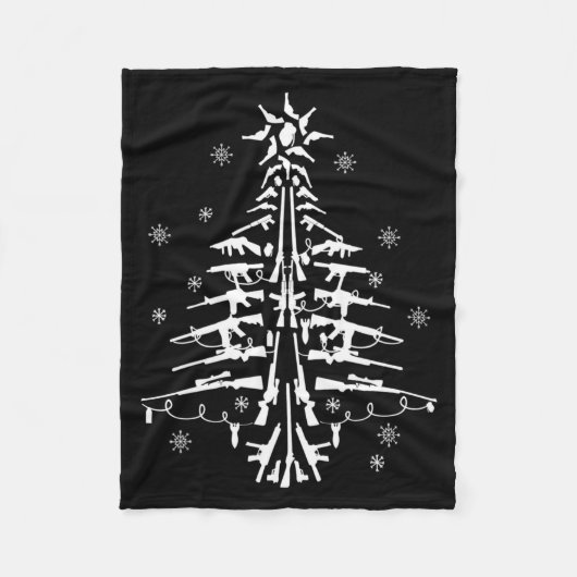 Guns Christmas Tree Xmas For Men Military Fleecedecke (Vorderseite)