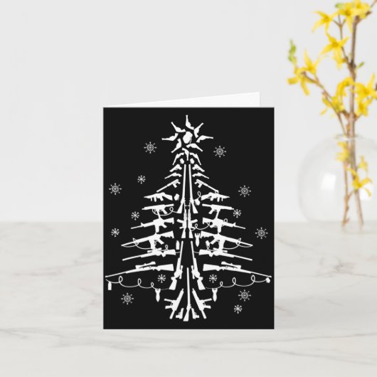 Guns Christmas Tree Xmas For Men Military Karte (Gelbe Blume)