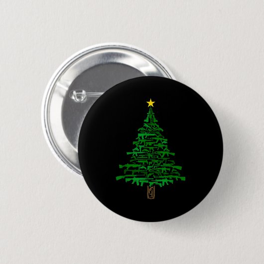 Guns Christmas Tree - Xmas Gift For Guns Lover Button (Vorne & Hinten)