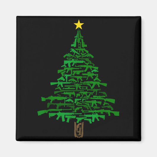 Guns Christmas Tree - Xmas Gift For Guns Lover Magnet (Vorne)