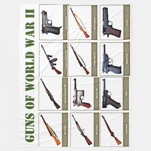 GUNS DES WELTKRIEGES II FLEECEDECKE (Vorderseite)