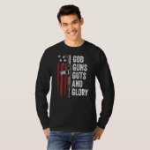 Guns Guts Glory Patriotic Usa Flag Pro Gun T-Shirt (Vorne ganz)