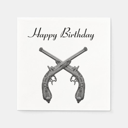 Guns Happy Birthday Serviette (Vorderseite)