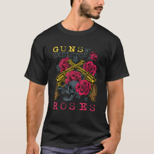 Guns N' Skeletton Halloween-Rose T-Shirt