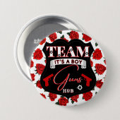 Guns oder Roses Team GUNS Rot Schwarz Geschlechtse Button (Vorne & Hinten)