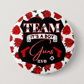Guns oder Roses Team GUNS Rot Schwarz Geschlechtse Button (Vorderseite)