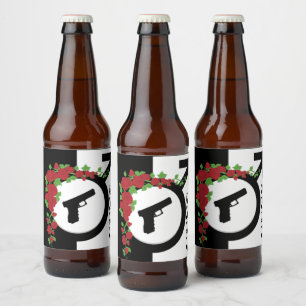 Guns or Roses Gender Reveal Baby Shower   Team GUN Bierflaschenetikett