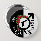 Guns or Roses Gender Reveal Baby Shower | Team GUN Button (Vorne & Hinten)