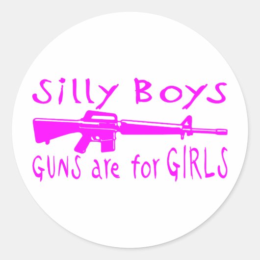 GUNS SIND FÜR MÄDCHEN RUNDER AUFKLEBER (Vorderseite)