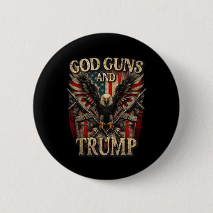 Guns und Trump 2. Flag Eagle Americ Button