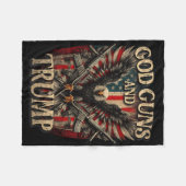 Guns und Trump 2. Flag Eagle Americ Fleecedecke (Vorderseite (Horizontal))