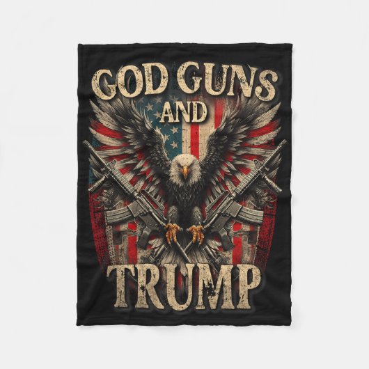 Guns und Trump 2. Flag Eagle Americ Fleecedecke (Vorderseite)