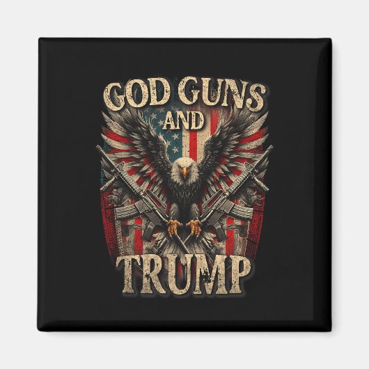 Guns und Trump 2. Flag Eagle Americ Magnet (Vorne)
