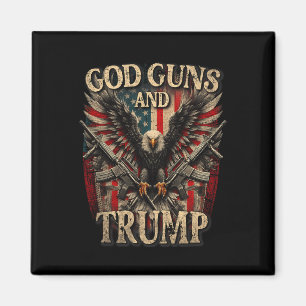 Guns und Trump 2. Flag Eagle Americ Magnet