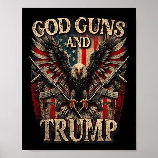 Guns und Trump 2. Flag Eagle Americ Poster (Vorne)