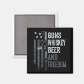 Guns Whisky Beer And Dom - Funny Drinking Gun (on  Magnet (Vorderseite/Rückseite)