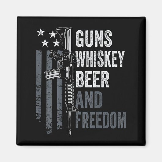 Guns Whisky Beer And Dom - Funny Drinking Gun (on  Magnet (Vorne)