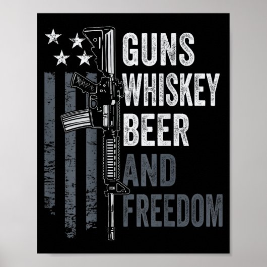 Guns Whisky Beer And Dom - Funny Drinking Gun (on  Poster (Vorne)