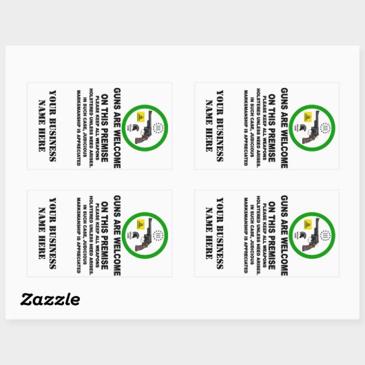 GUNS WILLKOMMEN RECHTECKIGER AUFKLEBER (Blatt)