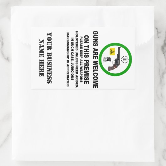 GUNS WILLKOMMEN RECHTECKIGER AUFKLEBER (Tasche)