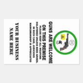 GUNS WILLKOMMEN RECHTECKIGER AUFKLEBER (Vorderseite)