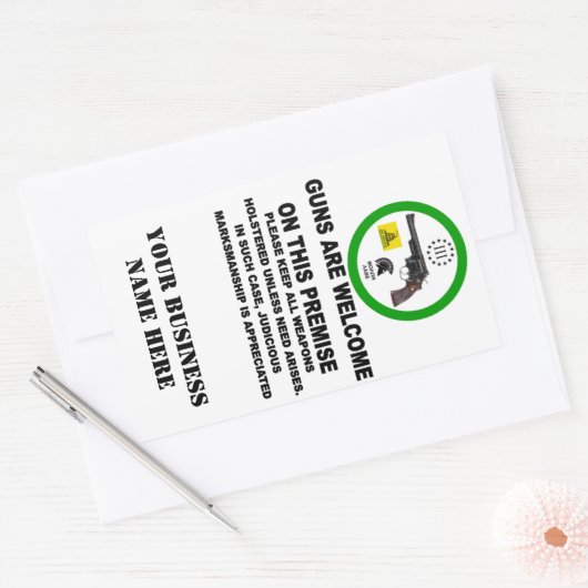 GUNS WILLKOMMEN RECHTECKIGER AUFKLEBER (Umschlag)