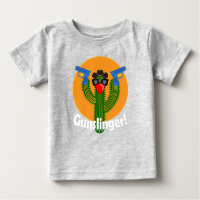 Gunslinger Cactus Design - Baby Fine Jersey T-Shir