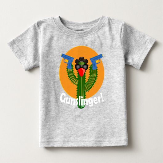 Gunslinger Cactus Design - Baby Fine Jersey T-Shir Baby T-shirt (Vorderseite)