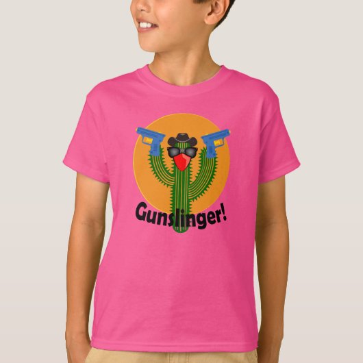 Gunslinger Cactus Design - Kids' Basic T - Shirt (Vorderseite)