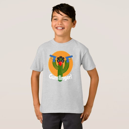 Gunslinger Cactus Design - Kids' Basic T - Shirt (Vorne ganz)