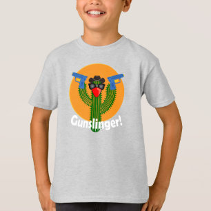 Gunslinger Cactus Design - Kids' Basic T - Shirt