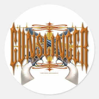 Gunslinger Runder Aufkleber