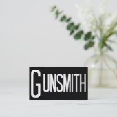 Gunsmith Black Simple Business Card Visitenkarte (Stehend Vorderseite)