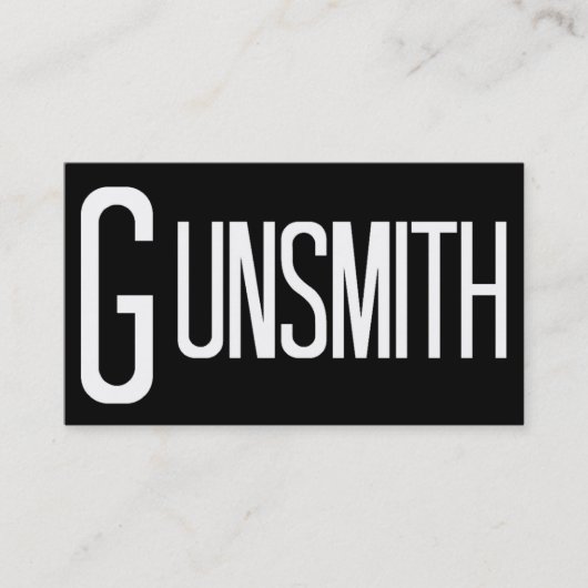 Gunsmith Black Simple Business Card Visitenkarte (Vorderseite)